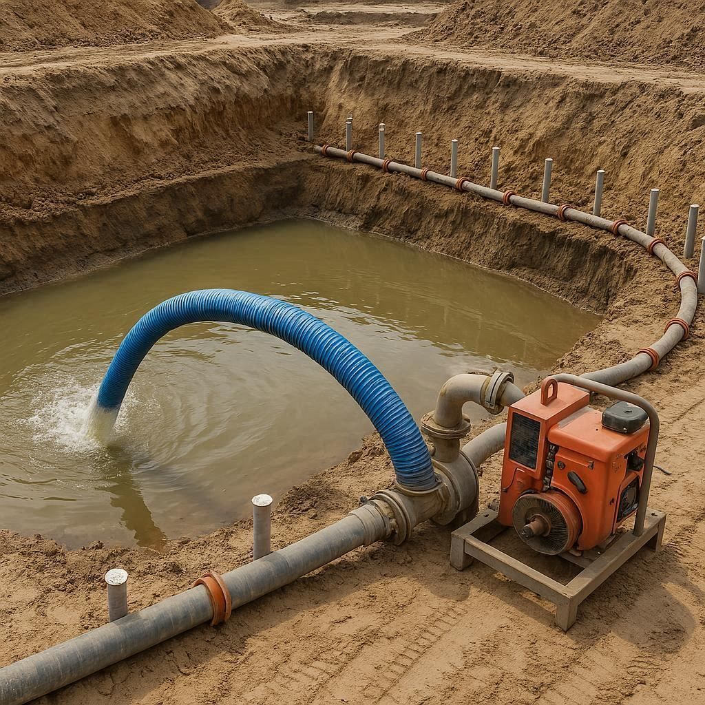 Водопонижение и осушение котлована в Приозерске